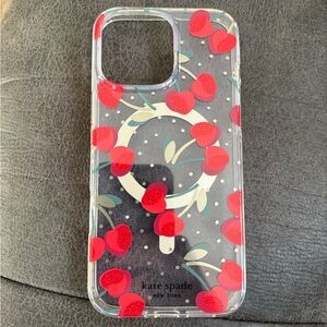 Kate Spade Cherry iPhone Case - Clear with Red Accents